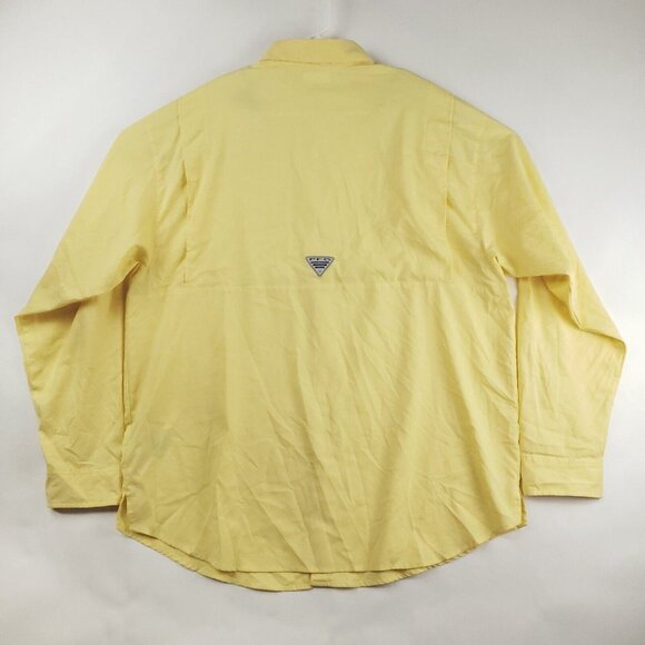 Columbia PFG Omni-Shade Shirt Men XL Yellow Vented Fishing Button-Down - Picture 2 of 14